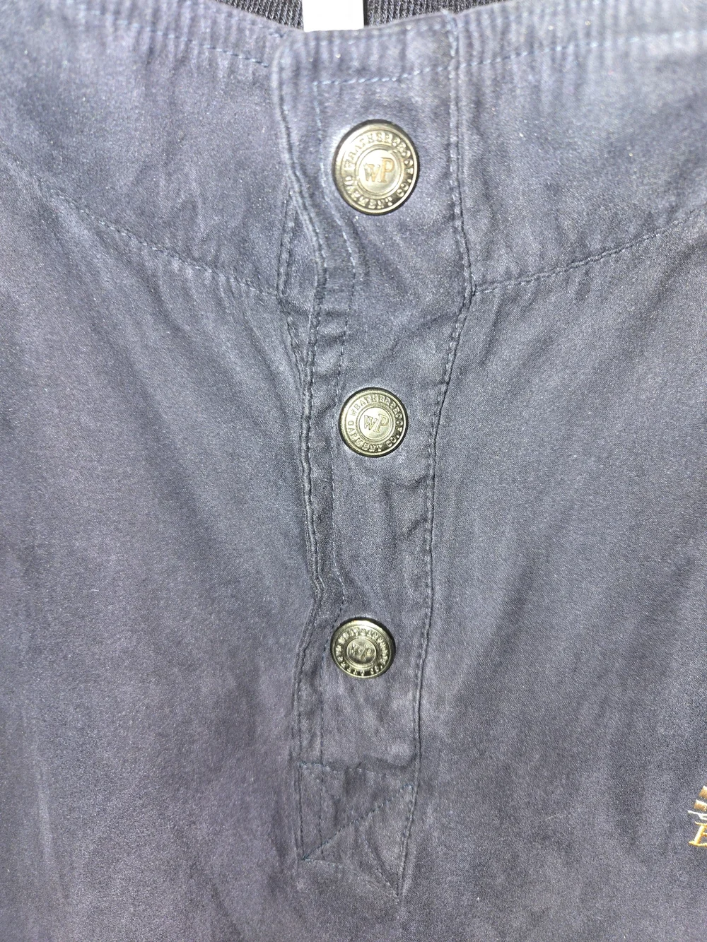 Bulle Rock Navy Embroidered Polo-Style Top Mens Size L